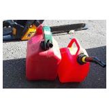 Two poly Gas cans, 1.25 & 2 gallon size