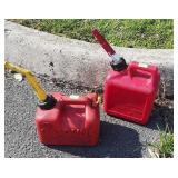 Two poly small Gas cans, gallon size