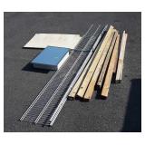 Miscellaneous Building Materials lot, shelving,
