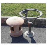 Two pc Outdoor Garden decor lot, terracotta