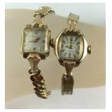 Two wrist watches, 10k gold plate Bulova