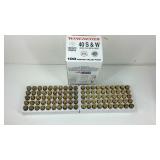 Ammo, Winchester 40S&W 165gr FMJ 100 rounds