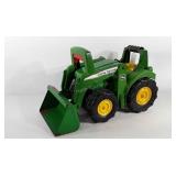 ERTL John Deere scooping tractor toy, poly body
