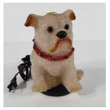 Bulldog poly accent lamp, works, stands 8"