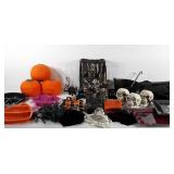 Halloween decor, skull candle holders, serving