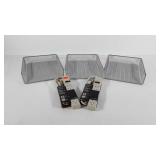 Three wire in trays and two 6 outlet power strips