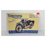 Advertising Triumph Motorcycle metal sign, 16x11