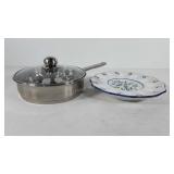 Kitchenwares, deviled egg plate and poached egg