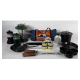 Camping group, Ozark Trail tent without stakes,