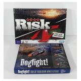 Strategy games, Risk and Dogfight,  both new in