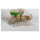 Punch bowl sets, one diamond and one