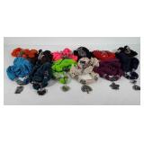 Twelve scarves with pendants
