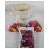 Knit basket full of balloons