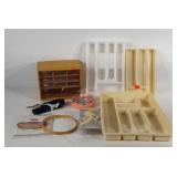 Cafting group, drawer organizers, hot glue gun,