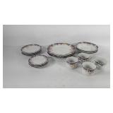 Floral dish set, missing one dinner plate from
