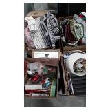 Skid lot, sweatshirts, curtain panels, desk