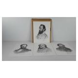 Four sketches of famous Generals, includes