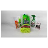 Car cleaning group, odor eliminator, microfiber