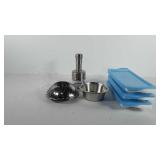 Kitchenwares, includes stainless steel dog bowl,