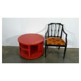 Round accent table and chair, table needs a