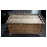 Unfinished poplar wood chest, 24 x 48 x 24, water