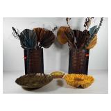 Home decor group, includes centerpiece bowl 15",