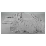 Two Lil months adjustable white ruffled aprons