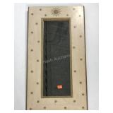Moon and star themed wood framed wall mirror,