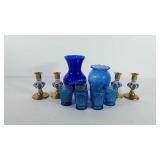 Home decor, includes cobalt blue vase, bubble