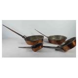 Cookware, four copper pots