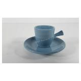 Fiesta blue demitasse cup and saucer