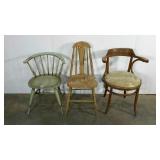 Three mismatched chairs