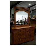 Dresser with mirror, wood-look