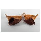 Baskets, includes two cornucopia baskets and two