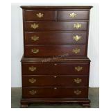 Chest on chest, 8 drawers, 58" tall, damage as