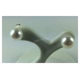 Sterling silver and 5mm white pearl stud earrings