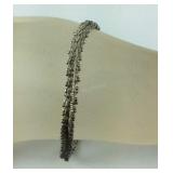 Sterling silver and fancy link bracelet 8in