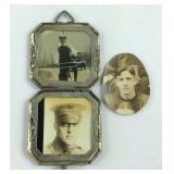 Sterling silver photo locket Art Deco