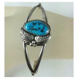 Sterling silver and turquoise cuff bracelet