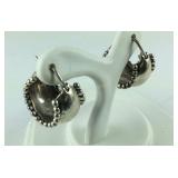 Sterling silver beaded edge earrings