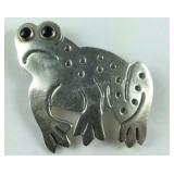 Sterling silver frog pin