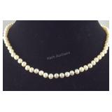 14k gold clasp with 3mm white pearls necklace