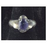 Sterling silver and red stone ring size 6