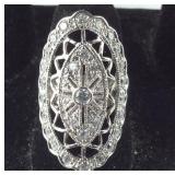 Ornate Vintage Style CZ Ring size 7