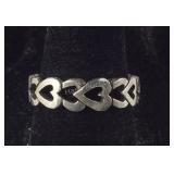 Vintage Heart Eternity Band, Sterling Silver, 3.3