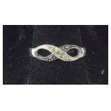 CZ & Marcasite Infinity Symbol Ring, Sterling
