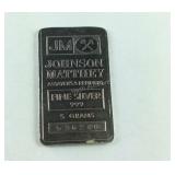 Johnson Matthey 5 g .999 Silver Bar