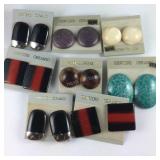 Eight pairs of costume earrings