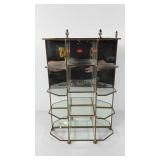 Mirrored glass and brass display stand for small