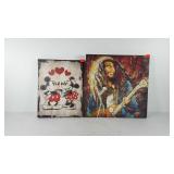 Two canvas prints, Bob Marley and Disney